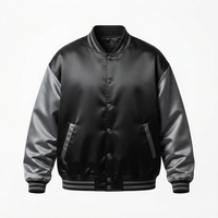 Vestes bomber en satin de soie personnalisées avec logo, légères, pour l'hiver, pour clubs sportifs, vestes de baseball pour hommes