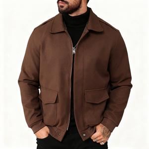 Polyester Breathable Turn-<b>down</b> Collar Zip Front Flap Pocket Men's Jacket Casual Lightweight Utility Outdoor Coat Autumn Self - Product Image 5