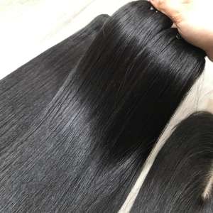 Wholesale 28 Inches Jet <b>Black</b> Super Quality Remy <b>Hair</b> 100% Cuticle Intact Bone Straight Virgin Vietnamese Human <b>Hair</b> <b>Extensions</b> - Product Image 6