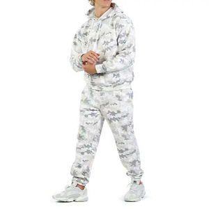 Conjunto Deportivo de Dos Piezas con Capucha y Estampado para Invierno, Ropa Deportiva Transpirable de Forro Polar para Gimnasio y Fitness, Traje para Correr para Hombre - Product Image 5