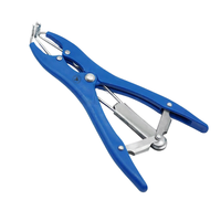 DERMISPRO INSTRUMENTS Pince à ligature de queue de chiot 8,26 po, Pince à ligature pour castration, 100 anneaux en caoutchouc, Acier inoxydable, Vétérinaire