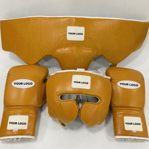 Ensemble de boxe en cuir de qualité supérieure, protège-tête, gants et protège-poitrine, équipements d'entraînement de protection personnalisables, ensemble de boxe - Product Image 4