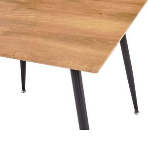 Tavolo da Pranzo Compatto e Resistente in Quercia e MDF Nero con Design Elegante e Moderno in Acciaio - Product Image 3
