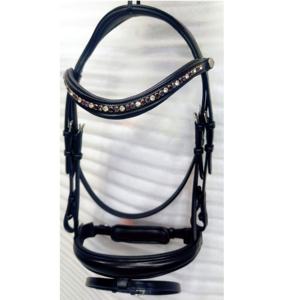 Brida de cuero puro de caballo de alta calidad personalizada más vendida, accesorios de equipo de equitación de carreras de caballos, brida elegante - Product Image 1