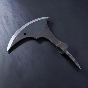 Hache de combat Dark Hammer Art en acier, forme irrégulière, style antique, objet de collection, artisanat métallique, acier au carbone forgé traditionnel, forme croissant - Product Image 4