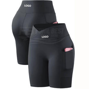 Pantalones Cortos Deportivos de Cintura Alta para Mujer, Ajustados, de Secado Rápido, Transpirables, para Ciclismo y Fitness, con Bolsillos, Estilo Pantalón, en Spandex/Nylon - Product Image 3