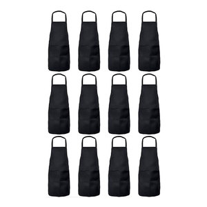 Lot de 12 tabliers de cuisine, tabliers de cuisine unisexes pour femmes avec 2 poches, tabliers de chef pour la cuisson - Product Image 1