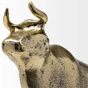 Sculpture d'animal antique en aluminium de haute qualité, décoration intérieure haut de gamme, élégante, luxueuse, moderne, plaquée or poli - Product Image 2