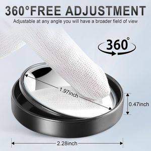 2 Pezzi Specchietto Convesso Rotondo per Punti Ciechi, Vetro HD, Alloggiamento in ABS, Specchietto Retrovisore Grandangolare Regolabile Universale per Auto - Product Image 5