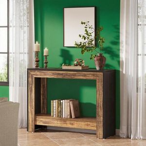 Consolle in Stile Rustico da 105 cm per Soggiorno e Corridoio con Ripiani Aperti Dietro il Divano - Product Image 3
