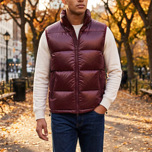 Outdoor Winter Puffer <b>Vest</b> Thick Sleeveless Design Apparel Smooth Product Puffer <b>Vest</b> For <b>Men's</b> - Product Image 5