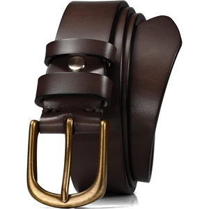 Cinturón de Cuero Genuino para Hombre, Estilo Clásico, Correa Resistente, Hebilla de Estilo Antiguo, Resistente al Agua, Ecológico - Product Image 5