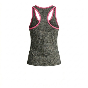 Débardeur de performance pour femme pour le pickleball, en maille chinée, dos nageur, col ras du cou avec bordure contrastante, évacuation de l'humidité, coupe confortable, vêtement de sport - Product Image 5