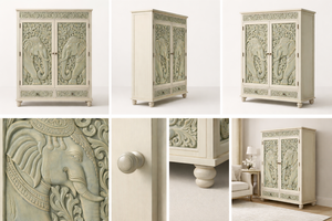 Exportador Indio de Gabinetes de Almacenamiento de Madera con Motivo de Elefante Hechos a Mano para el Hogar o la Oficina, Disponibles a un Precio Accesible - Product Image 6