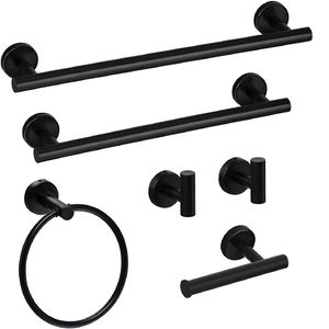 Set di 6 Portasciugamani da Bagno in Acciaio Inox da Parete RT, Portapiatti e Portaciotole - Product Image 3