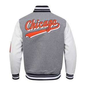 Veste universitaire personnalisée style streetwear, patch chenille brodé, mélange polaire chaud, boutonnée, vêtement d'extérieur décontracté pour l'hiver - Product Image 2