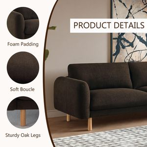 Sofá de Tela Nórdico Moderno al por Mayor con Paneles Laterales de Madera Maciza, Sofá Minimalista para Sala de Estar - Product Image 4