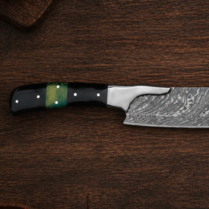 Custom Handmade Modern Chef <b>Knife</b> Extra <b>Sharp</b> Forged Damascus Steel Blade 8-9.9in Length Ambidextrous Wood+Resin - Product Image 3