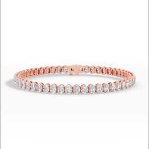 Pulsera de tenis con diamantes cultivados en laboratorio de corte ovalado, plata de ley 925 chapada en oro, joyería fina de lujo al por mayor, fabricante OEM de China - Product Image 5