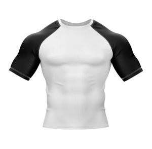 Vente en gros de maillots de compression MMA pour hommes, manches courtes, logo personnalisé, sublimation, maillot d'entraînement BJJ, maillot de combat - Product Image 1