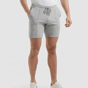Shorts de sport pour homme en polyester/coton, motif uni, avec cordon de serrage, anti-plis, pour la maison, le jogging, le fitness, la plage, décontracté, mi-longueur - Product Image 3