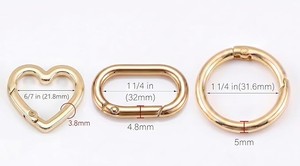 Llaveros de Mosquetón de Latón: Anillos, Corazones, Ovalados, Redondos. Llaveros Metálicos de Moda Hechos a Mano con Logotipo Personalizado. Accesorio de Regalo. - Product Image 6