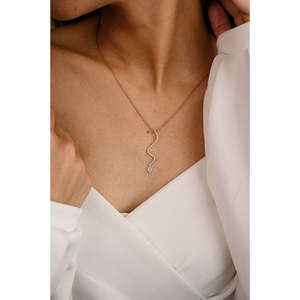 18K Yellow Gold Diamond Serpent Snake Pendant with VVS2 Clarity - Product Image 5