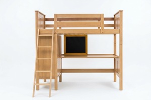 Twin Loft <b>Bed</b> <b>Solid</b> <b>Wood</b> Pine Scandinavian Style Multi-Functional <b>Bunk</b> <b>Bed</b> with Desk and Chalkboard - Product Image 3