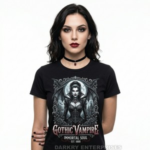 Camiseta de Mujer con Diseño de Murciélago Gótico, Estilo Academia Oscura, Fabricante Personalizado, Ropa al por Mayor - Product Image 2