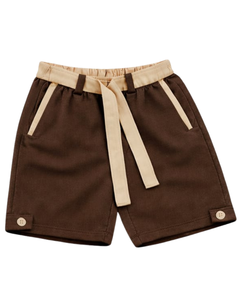 Men Brown Sleeveless Tank Top And Shorts <b>Set</b> Casual Summer Cotton Outfit Beige Trim Drawstring Two Piece <b>Set</b> Classic Fit - Product Image 5