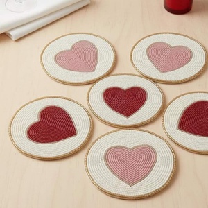 Wholesale Handmade <b>Beaded</b> Embroidery <b>Coasters</b> for Home Decor Stores, Hotels, Restaurants, Cafes, Boutiques and Gift - Product Image 2