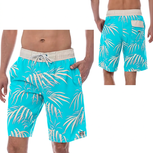 Men's Eco-Friendly Solid Print <b>Shorts</b> Mid Waist Drawstring Quick Dry Breathable Casual <b>Swimwear</b> <b>with</b> Pockets 100% Polyester - Product Image 3