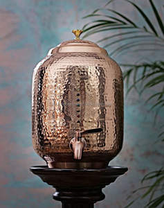 Handmade <b>5</b>-<b>Liter</b> Ayurvedic <b>Water</b> Pitcher Pure Copper Matka Jug with Lid and Straw for Home & Hotel Use Direct From India - Product Image 3