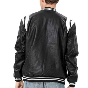 Chaqueta Bomber de Cuero para Hombre de Alta Calidad, Piel de Oveja Genuina, Abrigo Casual de Invierno con Dobladillo Acanalado, Moda Urbana - Product Image 2