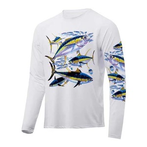 Camisa de Pesca de Manga Larga para Hombre con Protección Solar UPF 50, Impresión por Sublimación, Secado Rápido, Poliéster, Diseño de Pez en la Parte Delantera Blanca, Totalmente Personalizable - Product Image 3
