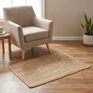 Tapis de sol en jute 100% naturel, design tressé, motif abstrait moderne, écologique, antidérapant, taille personnalisable, ensembles de tapis - Product Image 1