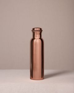 <b>Copper</b> Water <b>Bottle</b> Hammered Finish Portable Travel Drinkware Modern Design With Lid - Product Image 3