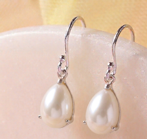 White Pearl <b>Earrings</b> 6 Inch <b>Long</b> 925 Sterling <b>Silver</b> 18K Gold Plated Trendy <b>Earrings</b> Everyday Wear At Wholesale Price - Product Image 5