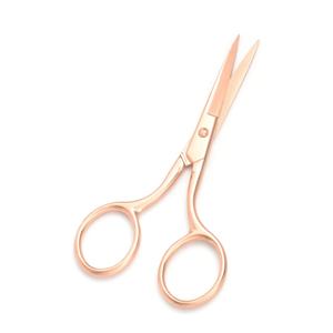 Ciseaux à sourcils roses en acier inoxydable de 3,5 pouces, ciseaux de précision tout-en-un pour hommes et femmes, pour les poils du nez et la moustache - Product Image 1