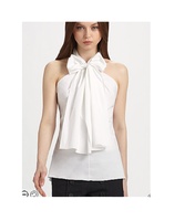 Chemise en crochet Executive Grace, tissu en dentelle blanche, haut ajusté avec col rond, manches courtes et bas droit
