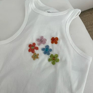 Débardeur bohème à perles, style vintage, sans manches, idéal pour la plage et les vacances, au meilleur prix - Product Image 1
