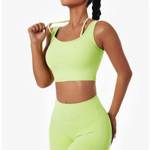 Ensemble de yoga tendance 2026 pour femme, 2 pièces : Legging taille haute croisé et brassière de sport – Tenue de fitness pour la gym - Product Image 3