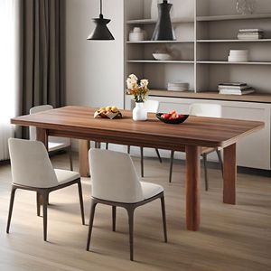 63-Inch Executive <b>Solid</b> <b>Wood</b> Computer <b>Desk</b> with Simple Farmhouse Design Large Office Study Writing Workstation Durable <b>Wood</b> Legs - Product Image 2
