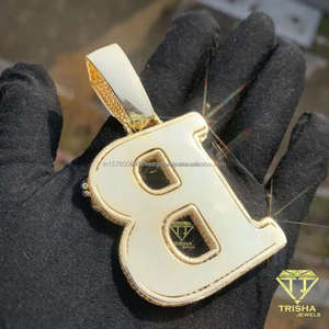 จี้รูปตัวอักษร "SB" ประดับเพชรโมอิสซาไนต์ มงกุฎหนาม สไตล์ฮิปฮอป สร้อยคอหรูหรา ของขวัญสุดหรู - Product Image 5