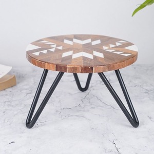 Support à gâteau décoratif en bois et en fer, construction robuste, adapté aux gâteaux, cupcakes, pâtisseries et aux tables de desserts - Product Image 5