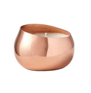 Buen aspecto, tarro de vela de Metal para eventos de Navidad, fiesta, Decoración de mesa, tarro de vela con acabado de cobre brillante - Product Image 1