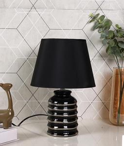 Modern Ceramic Table Lamp Black Empire Shade Bedroom Decorative <b>Lighting</b> Switch Control - Product Image 2