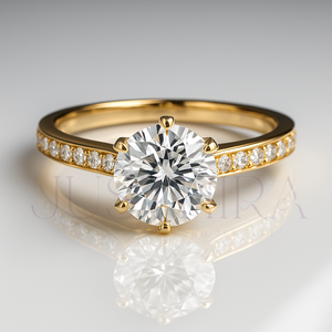 Most Selling Minimalist Round Cut Pave Settings Diamond <b>Ring</b> for Everyday Wear Office Use and Elegant Styling Available In Sale - Product Image 2