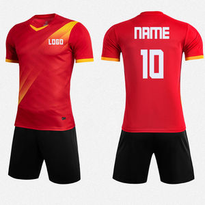 Ensemble d'uniformes de volley-ball unisexes personnalisés 100% polyester sublimé, maillot respirant en mesh, short, col en V, manches courtes, élastique - Product Image 5