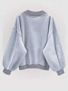 Sudadera con capucha oversize para mujer, cuello en V, manga regular, forro polar suave, estilo casual holgado, ropa de calle, top de invierno - Product Image 4